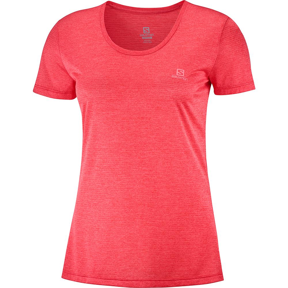 Salomon Singapore Womens T-shirts - AGILE SS W Orangered | 53769-IQCT